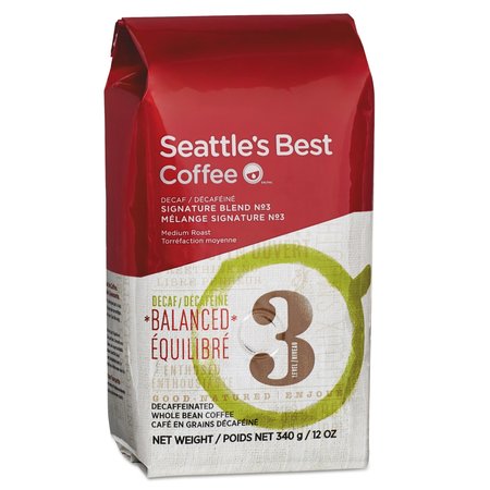 SEATTLES BEST Level 3 Whole Bean Coffee, Decaffeinated, 12 oz Pack 12420877